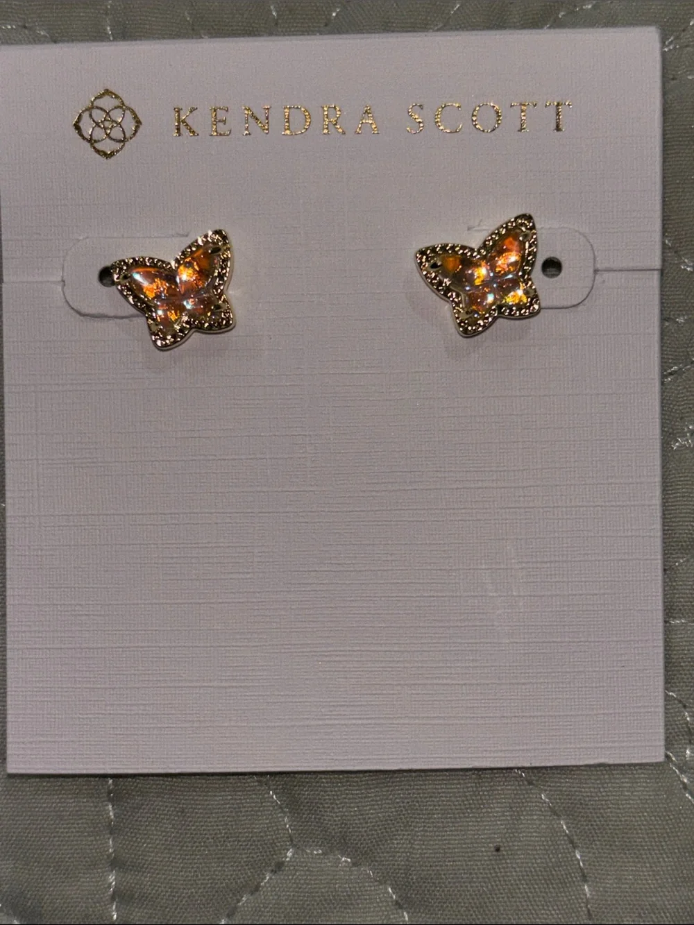 Kendra Scott Iridescent Orange Butterfly Stud Earrings